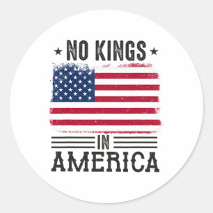 No Kings In America Flag Protest Save Democracy 3 Classic Round Sticker