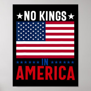 No Kings In America Flag Protest Save Democracy 5  Poster