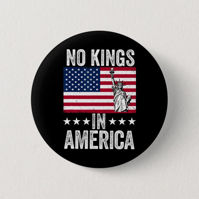 No Kings In America Flag Protest Save Democracy 9  6 Cm Round Badge (Front)