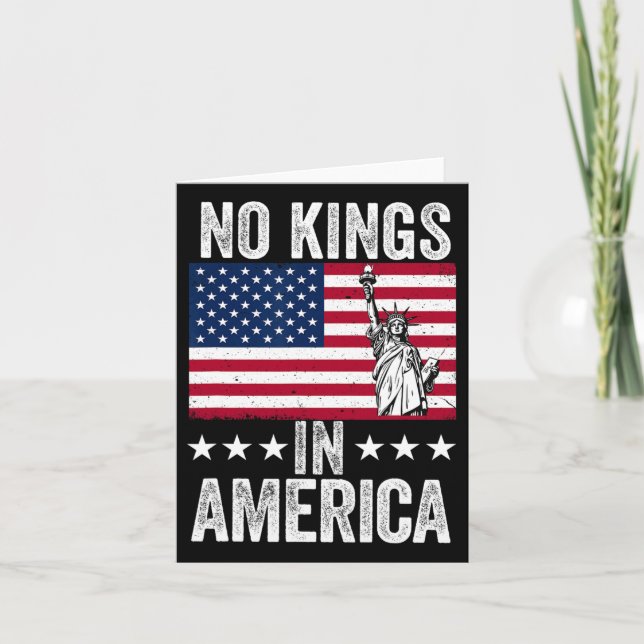 No Kings In America Flag Protest Save Democracy 9  Card (Front)