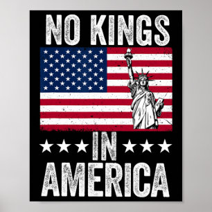 No Kings In America Flag Protest Save Democracy 9  Poster