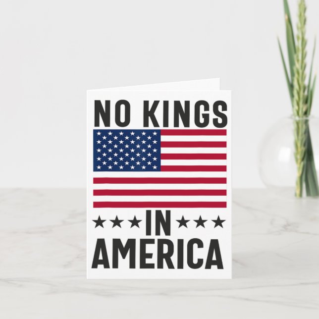 No Kings In America Flag Protest Save Democracy  Card (Front)