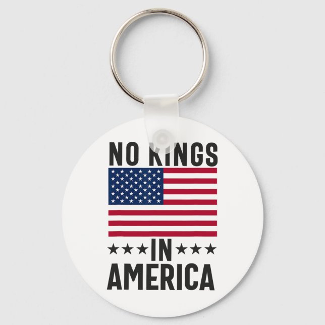 No Kings In America Flag Protest Save Democracy  Key Ring (Front)