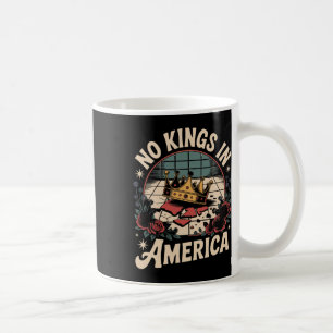 No Kings In America Floral Retro Democracy Coffee Mug