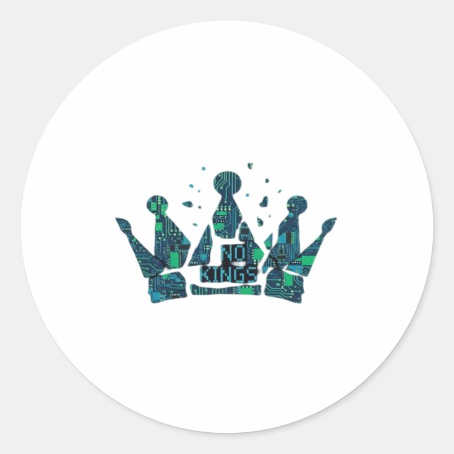 No Kings In America Freedom Aesthetic Classic Round Sticker (Front)