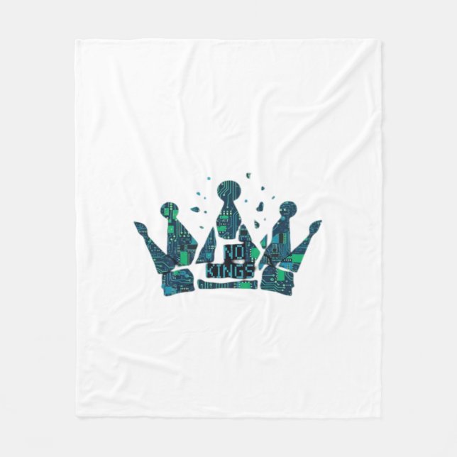 No Kings In America Freedom Aesthetic Fleece Blanket (Front)