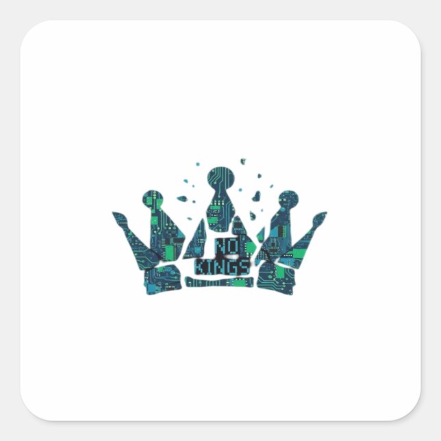 No Kings In America Freedom Aesthetic Square Sticker (Front)