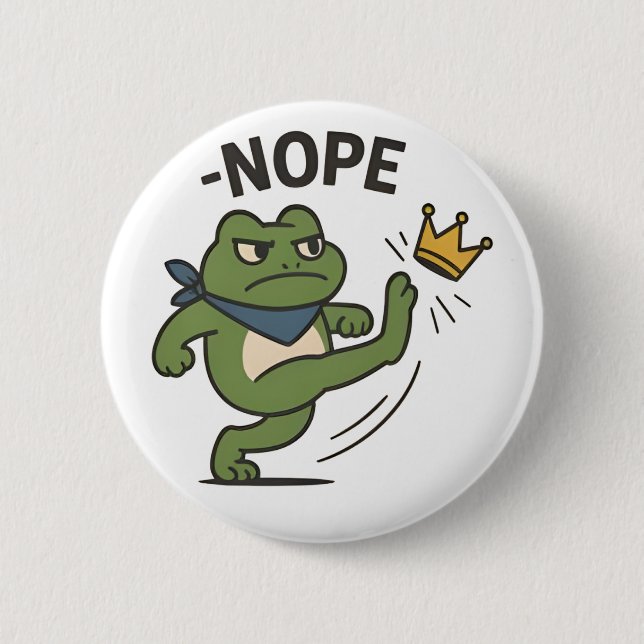 No Kings in America Frog No Kings Democracy 6 Cm Round Badge (Front)