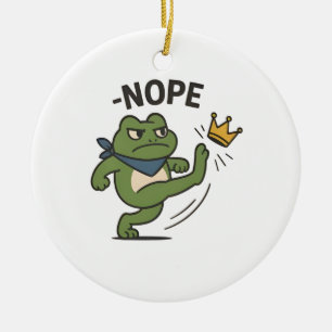 No Kings in America Frog No Kings Democracy Ceramic Tree Decoration