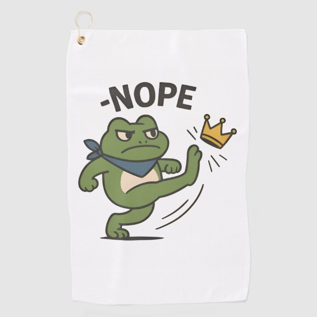 No Kings in America Frog No Kings Democracy Golf Towel (Front)