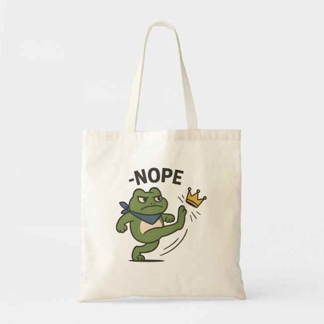 No Kings in America Frog No Kings Democracy Tote Bag (Front)