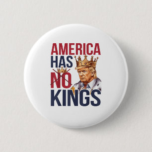 No Kings In America Funny America Has No King Poli 6 Cm Round Badge