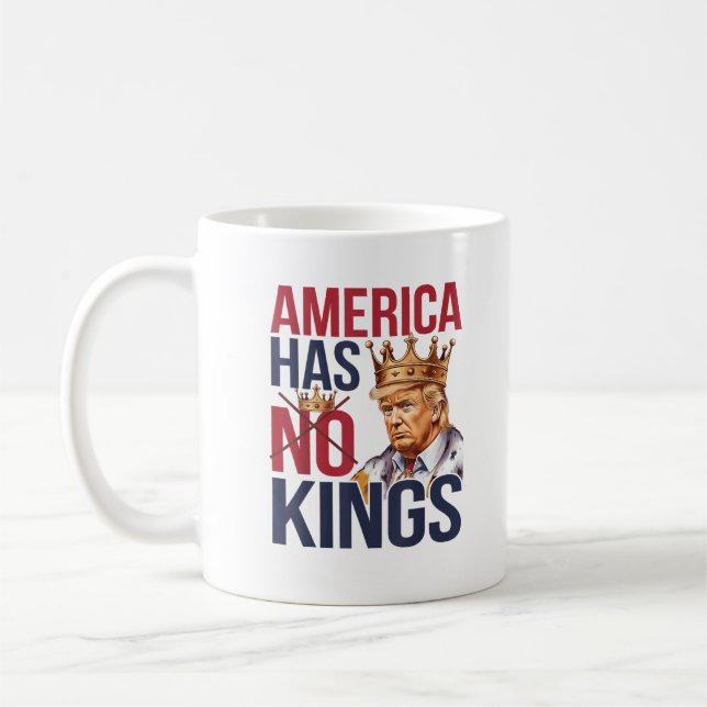 No Kings In America Funny America Has No King Poli Coffee Mug (Left)