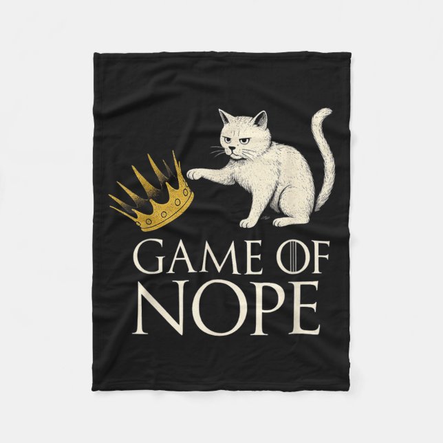 No Kings In America Funny Black Cat Kicking Crown  Fleece Blanket (Front)