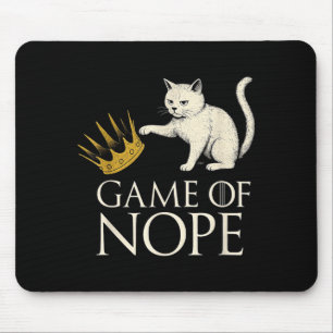 No Kings In America Funny Black Cat Kicking Crown  Mouse Mat
