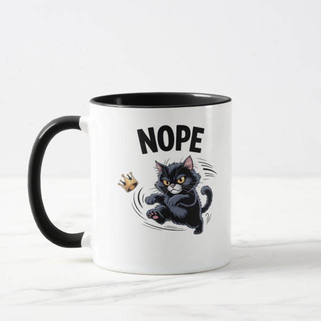 No Kings In America Funny Kicking Crown Classic Vi Mug (Left)