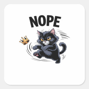 No Kings In America Funny Kicking Crown Classic Vi Square Sticker