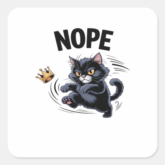 No Kings In America Funny Kicking Crown Classic Vi Square Sticker (Front)