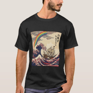 No Kings in America Japanese Ukiyo-e Rainbow LGBTQ T-Shirt