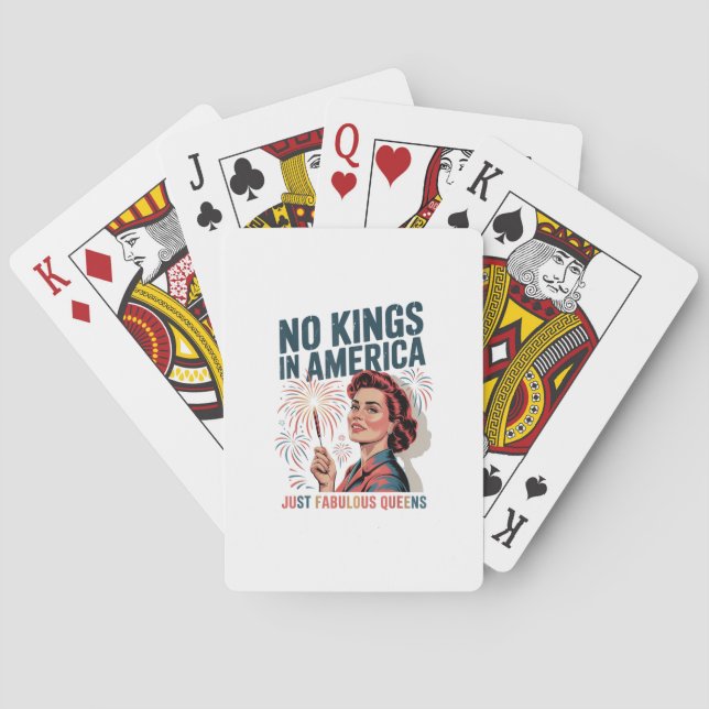 No Kings In America Just Famulous Queens Pride Mon Playing Cards (Back)