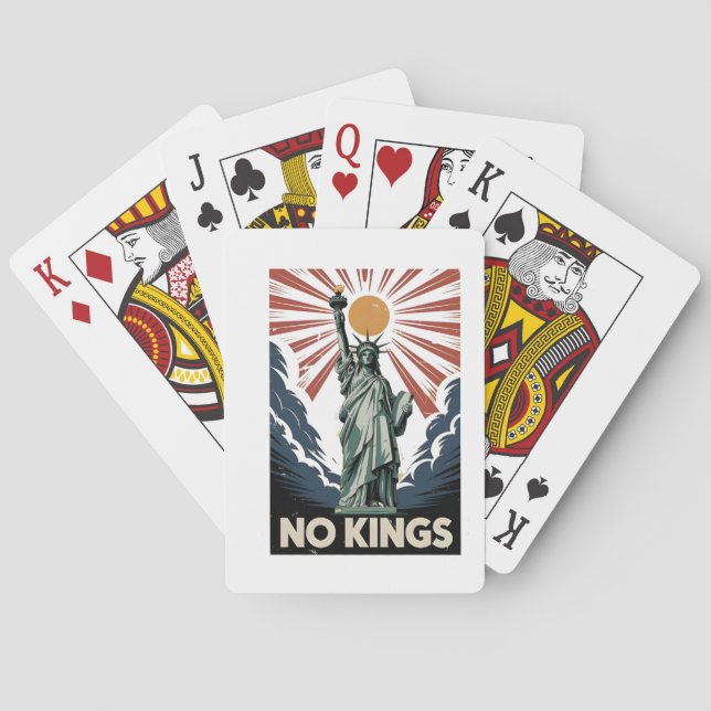 No Kings In America Liberity Status USA Democrats  Playing Cards (Back)