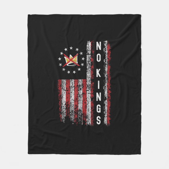 No Kings In America Minimal Clean Fleece Blanket (Front)