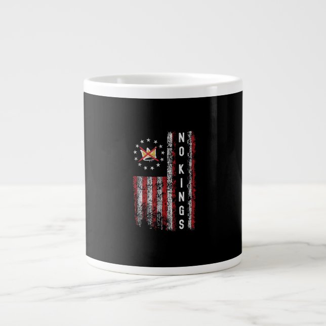 No Kings In America Minimal Clean Large Coffee Mug (Front)