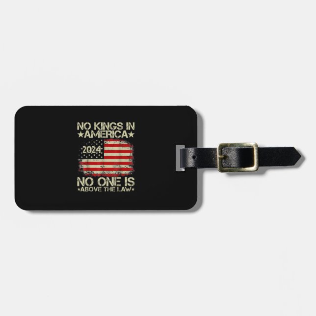No Kings In America Minimal Clean Luggage Tag (Front Horizontal)