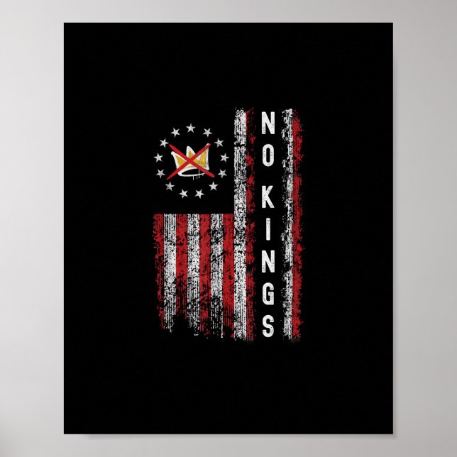 No Kings In America Minimal Clean Poster (Front)