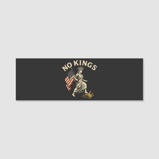 No Kings In America Name Tag (Front)