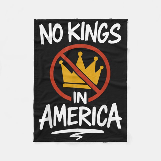 No Kings In America No Crown  Fleece Blanket (Front)