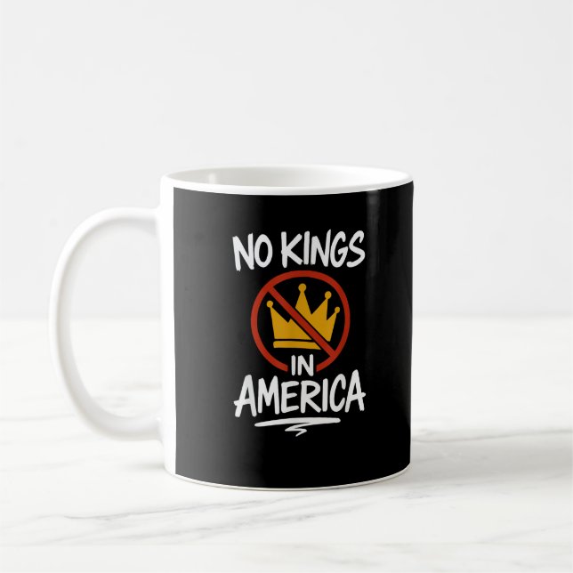 No Kings In America No Crown Minimal Clean Coffee Mug (Left)