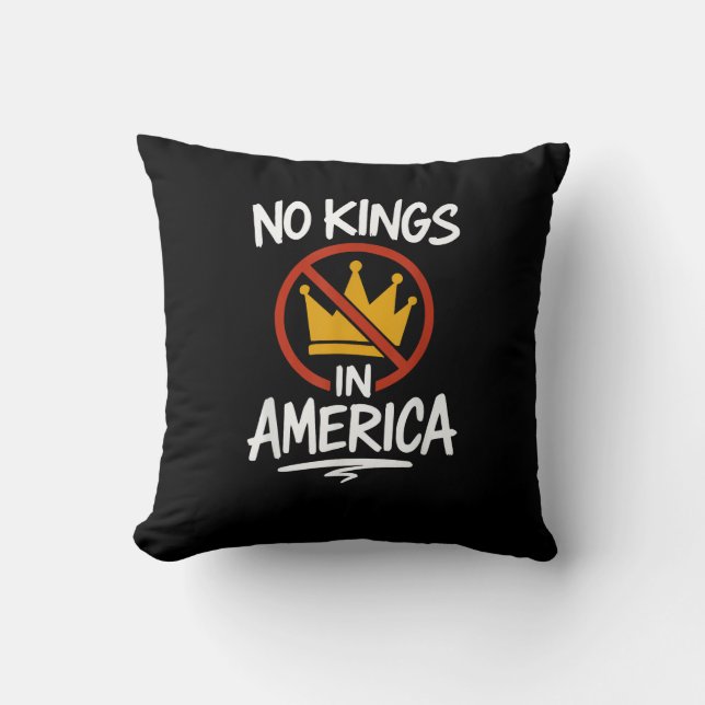No Kings In America No Crown Minimal Clean Cushion (Front)