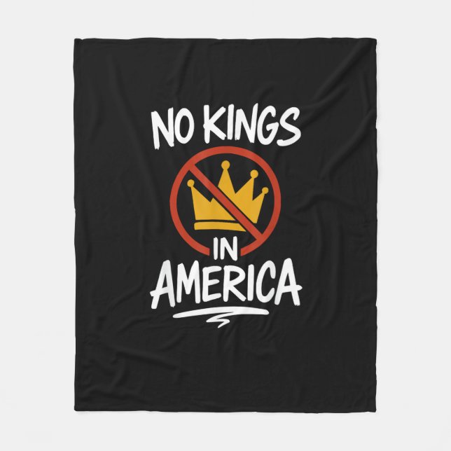 No Kings In America No Crown Minimal Clean Fleece Blanket (Front)