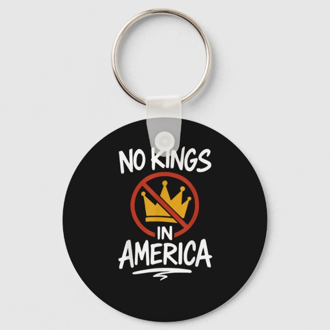 No Kings In America No Crown Minimal Clean Key Ring (Front)