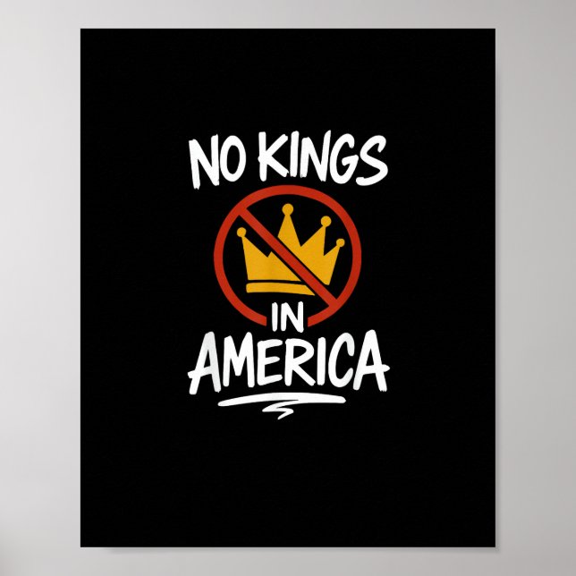 No Kings In America No Crown Minimal Clean Poster (Front)