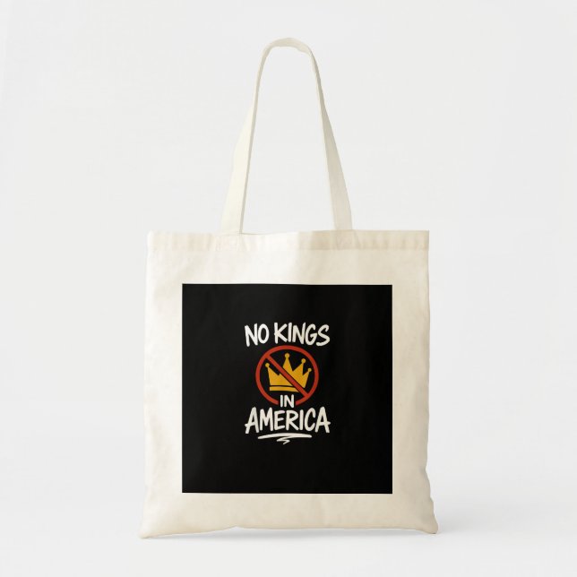 No Kings In America No Crown Minimal Clean Tote Bag (Front)