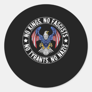 No Kings In America No Fascists We The People Poli Classic Round Sticker