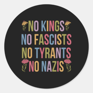No Kings In America No Fascists We The People Poli Classic Round Sticker
