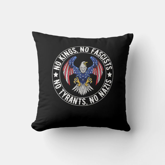 No Kings In America No Fascists We The People Poli Cushion (Front)