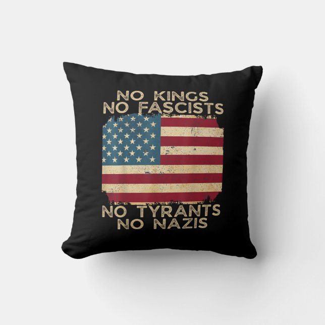 No Kings In America No Fascists We The People Poli Cushion (Front)