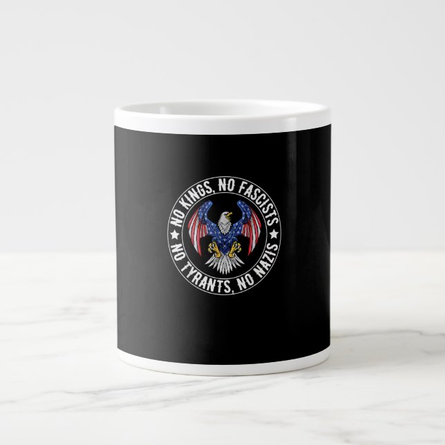 No Kings In America No Fascists We The People Poli Large Coffee Mug (Front)