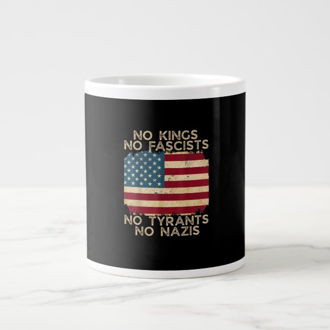 No Kings In America No Fascists We The People Poli Large Coffee Mug (Front)