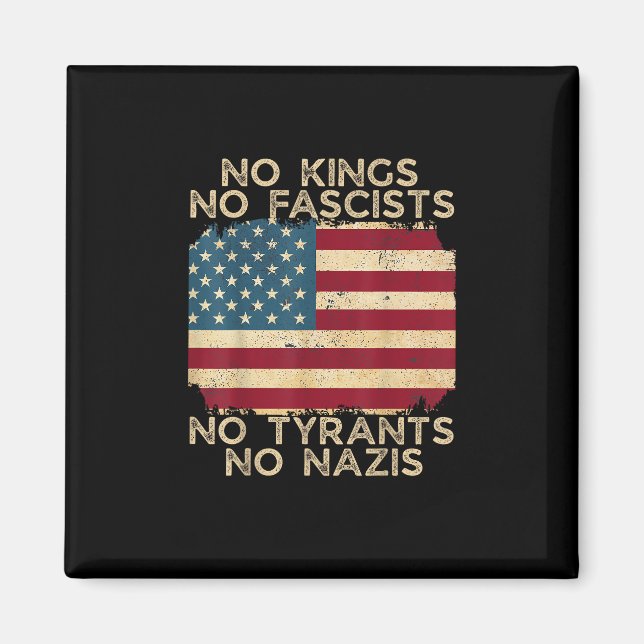 No Kings In America No Fascists We The People Poli Magnet (Front)