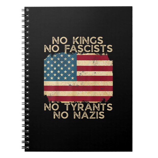 No Kings In America No Fascists We The People Poli Notebook (Front)