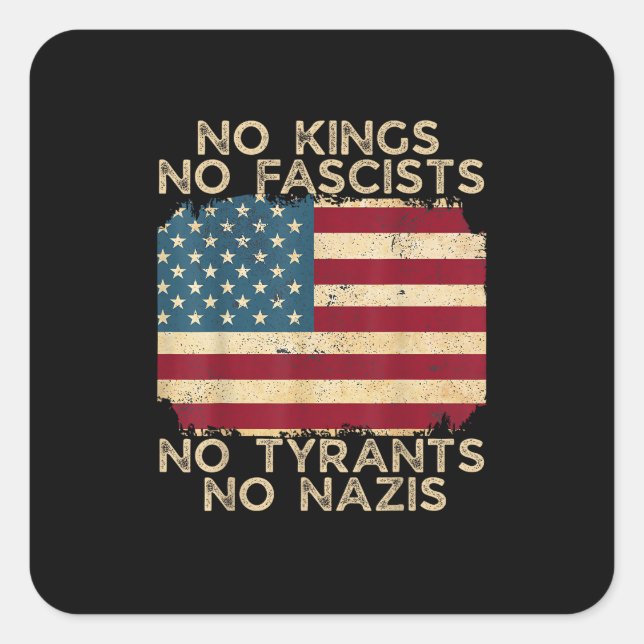 No Kings In America No Fascists We The People Poli Square Sticker (Front)