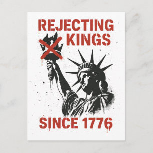 No Kings in America, No Kings Day Protest Holiday Postcard