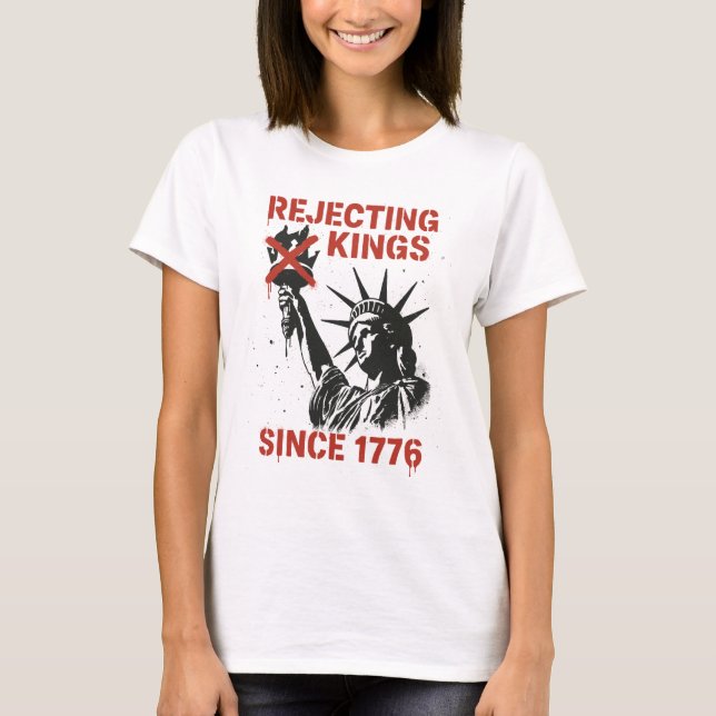 No Kings in America, No Kings Day Protest T-Shirt (Front)