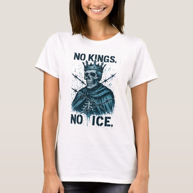 No Kings in America, No Kings Day Protest T-Shirt (Front)