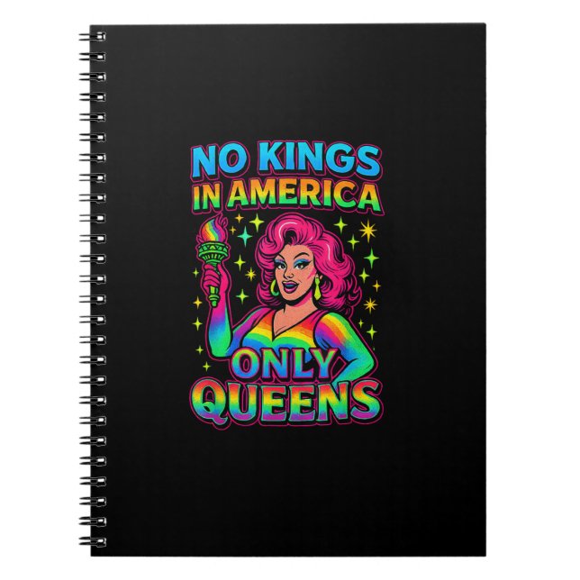 No Kings In America Only Queens Funny Queer Gay Pr Notebook (Front)